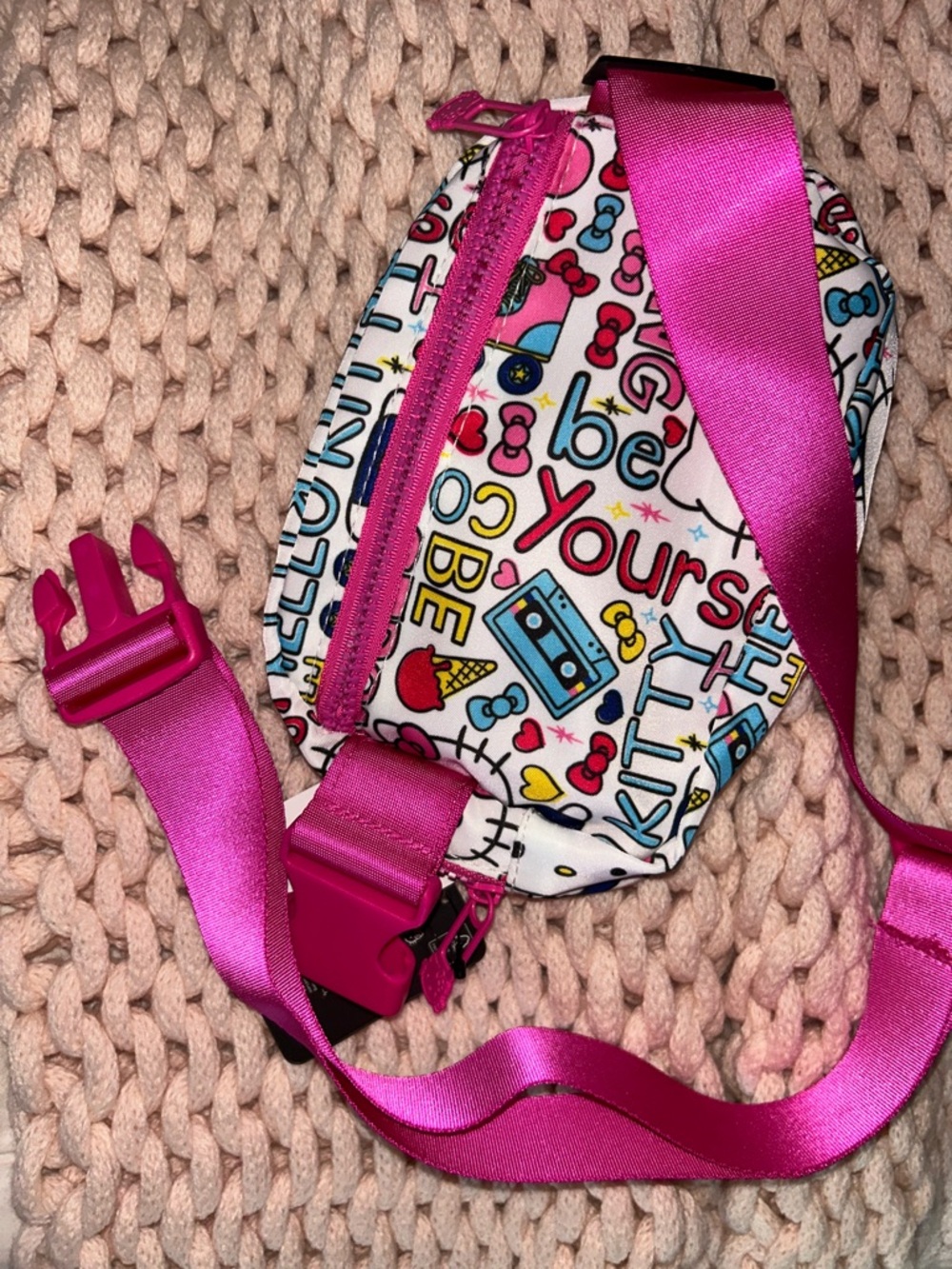 Sanrio Hello Kitty Pink White Multicolor Fanny Pack Bag